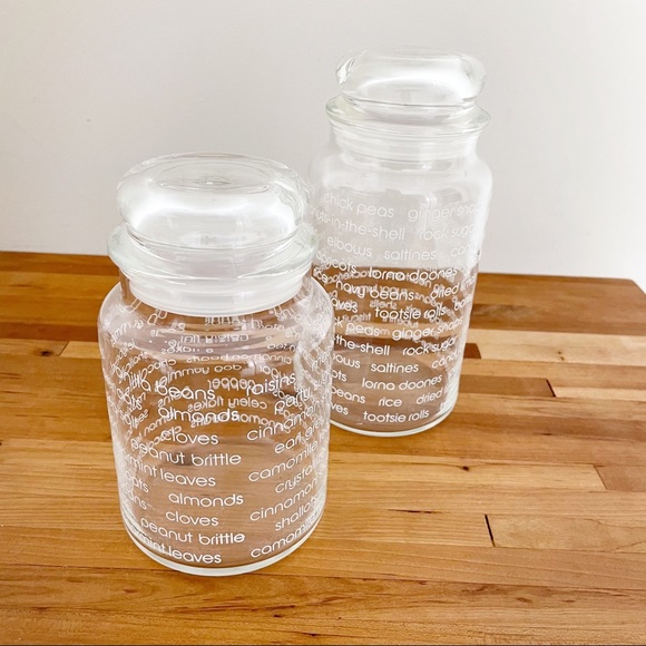 80s Graphic Vintage Storage Jars set of 2